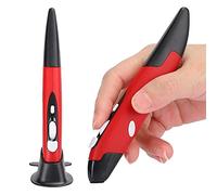 Cuifati Ratón óptico Inalámbrico con Bolígrafo de Bolsillo, 2.4G USB Tipo de Bolígrafo Inteligente Ratón de Escritura a Mano, 3 Pasos dpi, 4 Teclas Mini Ratón Ergonómico Tipo Bolígrafo para(Rojo)