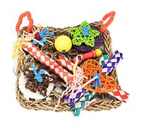 Cuifati Red de Escalada para Loros de Lufa, Juguete Colorido para Pájaros Domésticos, Ejercicio de Búsqueda de Alimento Seguro para Periquitos, Cacatúas, Tortolitos, Temas Variados