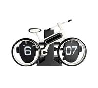 Cuifati Reloj de Escritorio con Tapa para Bicicleta, Decoración Retro, Reloj de Mesa Mecánico para Oficina, Funciona con Pilas, Regalo Genial, PVC Verde, 8x2,7x5 Pulgadas (White)