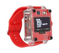 Cuifati Reloj de Seguridad de Red para Ataques Deauther ESP8266, Pantalla OLED de 1,3 Pulgadas, con Zumbador, Antena y GPIO, para Desarrolladores (Rojo)