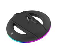 Cuifati Soporte Vertical para Consola Slim con 14 Modos de Luz RGB, Base de Enfriamiento para Pro Slim Disc Digital Edition, Soporte Ventilado Antideslizante con Alimentación USB, 6.5x6.5x0.79in
