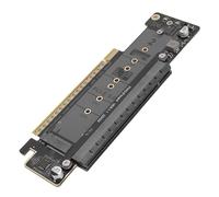 Cuifati Tarjeta Adaptadora PCIe 5.0 X16 a Dual M.2, Tarjeta de Expansión NVMe PCIe, Adaptador NVMe con Bifurcación X8 X4 X4 para Almacenamiento SSD de Alta Velocidad