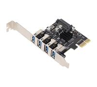 Cuifati Tarjeta de Expansión PCIE USB 3.0 de 4 Puertos, Chip VL805 Fuente de Alimentación Dual de 5 Gbps, Compatible con PCIE X1 X4/X8/X16 para Escritorio, Seguro de Protección Independiente,