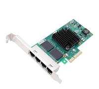 Cuifati Tarjeta de Red Gigabit Ethernet, Adaptador PCIe RJ45 de 4 Puertos con Chipset 350AM4, Soporte de Perfil Bajo, Compatible con, para Aplicaciones Industriales de Escritorio de