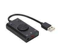 Cuifati Tarjeta de Sonido USB, Adaptador de Externo con Control de Volumen, Conectores de Plug and Play de 3,5 Mm para PC de Escritorio, Portátil, sin Unidad, Combo de Micrófono para Auriculares para