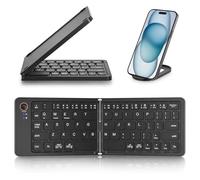 Cuifati Teclado Bluetooth Plegable: Ultra Delgada, Portátil, Tamaño DE Bolsillo, 67 Teclas RECHACEABLE TEQUEBLO DE Viaje DE TAMAÑO A LA TAMAÑO Actual para iOS Android Tableta DE (Black)