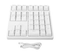 Cuifati Teclado Numérico Mecánico con Cable, Teclado Numérico USB C de 34 Teclas con Interruptor Azul Retroiluminado RGB, para Computadora Portátil de Escritorio, PC (White)