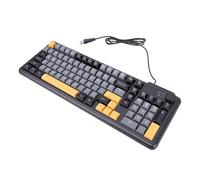 Cuifati Teclado para Juegos por Cable, Teclado Ergonómico de Membrana Retroiluminado con Función de Rotación Personalizable para Ganar Trabajo de Escritura en Juegos