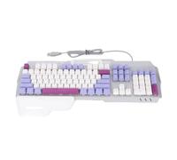 Cuifati Teclados de Computadora Retroiluminados, Equipados con de Drenaje a Prueba de Agua, Teclado con Cable de Teclado Iluminado USB, Pantalla de Color RGB para Escritorio de, (Purple)