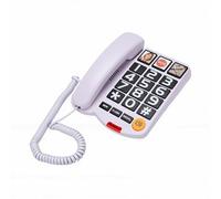 Cuifati Teléfono Fijo Amplificado de 110 DB, Teléfono con Cable de Tecla Grande con Altavoz Manos Libres y Marcación Rápida de 3 Toques para Personas Mayores con Discapacidad Auditiva (White)
