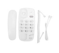 Cuifati Teléfono Fijo con Cable Tecla Grande, Teléfono Residencial para Montaje en Pared de Escritorio Residencial con 3 Opciones de Tono de Llamada Función de Silencio (White)