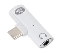 Cuifati USB C para el Adaptador de Cargador de Auriculares Macho a 3,5 Mm Jack Hembra USB C Auriculares con PD 100W Carga Rápida para Pappiletas de Smartets Computadoras Portátiles (White)