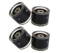 Cuifati Vuelas y Almacenes de Longboard, Rebound PU de Alto Rebote Reemplazando Ruedas de Longboard 4 Tamaños Grandes para Jinetes (BLACK)