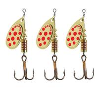 Cuiller Tournante A Palette Ovale - Mepps Aglia Lot De 3 N°2-4,5G - Or Points Rouges