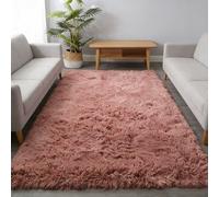 CUIMEI Alfombra de Salón 60 x 340 cm, Súper Grueso Lavable a Máquina Duradero, Antimanchas, Resistente a La Humedad, Alfombra Pelo Largo Alfombras, para Sala de Estar, Rosa Oscuro