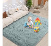 CUIMEI Alfombras Lavables 70 x 75 cm, Mullida Parte Inferior Antideslizante Lavable hasta 30 Grados, Distintos Tamaños, Alfombra Lavable en Lavadora, para Dormitorio, Azul Grisáceo