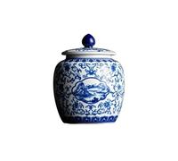 CUISGOR Lata de Té Full Color Blue and White Tea Jar Vintage Bulk Pu'er White Tea Dahongpao Moisture-Proof Sealed Storage Jar Bote de Té