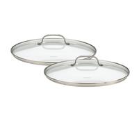 Cuisinart 71-22228CG CHEF CHEF CHEF CHEF SET INEXIENTO DE Glass Tapa de tapa de 2 piezas 9 """" y 11 """" Cubiertas de vidrio