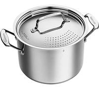 Cuisinart 766S-22 Olla de pasta de acero inoxidable de 6 cuartos con tapa coladora Chef's-Classic-Stainless-Cookware-Collection, 6 cuartos de galón