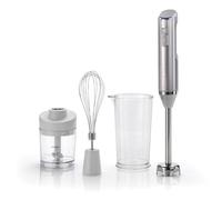 Cuisinart Batidora de mano inalámbrica 3 en 1 | Batidora eléctrica de acero inoxidable, batidora de varillas y jarra de 700 ml sin BPA, minipicadora de 250 ml | Carga USB | Apta para lavavajillas