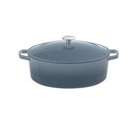 Cuisinart Chef's Classic - Cacerola ovalada de hierro fundido esmaltado (azul marino degradado, 7 cuartos de galón)