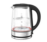 Cuisinart hervidor de vidrio de 1,5 L con hervido rápido de 3 kW, exterior frío al tacto, libre de BPA, pico antigoteo, base giratoria 360°, apagado automático y marcador para una taza.