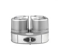 Cuisinart ICE40BCE Heladera Doble 2 L, Dos sabores al Mismo Tiempo, Helados cremosos, Sorbetes y Yogur Helado en Solo 25 Minutos, Automático, 50 W, 2 litros, Acero Inoxidable