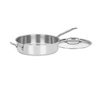 Cuisinart 733-30H Chef's Classic de 5.5 Cuartos Colección de Utensilios de Cocina clásicos de Chef, Acero Inoxidable, Sartén para saltear con Mango Auxiliar y Cubierta