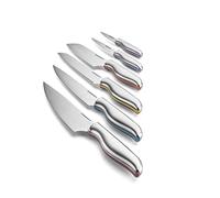 Cuisinart Set de cuchillos de cocina profesionales - Juego de 6 cuchillos de acero inoxidable con colores para evitar la contaminacion cruzada, protectores incluidos