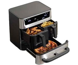 Cuisinart Tri Zone Air Fryer y Horno 13,6L sin PFAS | 3 zonas | 2 cestas 4,3L + horno 5L | 9 funciones: freír, asar, grillar, hornear, recalentar, deshidratar, pizza, tostar, manual
