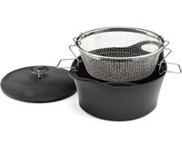 Cuisinox Cazuela redonda negra de 24 cm avec cesta para freír y cocer Hierro f