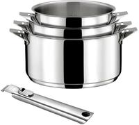 Cuisinox Set cacerolas Ø 16, 18, 20 cm con mango extraíble Acero