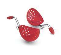 Cuisipro Eier-Pochierer 2er-Set Utensilios de Cocina, Silicona, Rojo, 16.5 x 7 x 16.5 cm