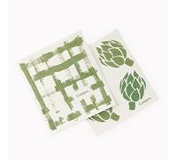 Cuisipro Paño de esponja multiusos ecológico, rayas verdes/alcachofa, juego de 2
