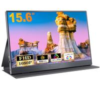 CUIUIC Monitor portátil de 15,6 Pulgadas con Pantalla Full HD USB-C, 1920 x 1080 HDR IPS - Pantalla con Mini HDMI y Doble Altavoz Integrado con Smart Cover