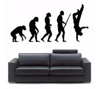 CUIXIAOQI Adhesivo de pared extraíble negro Evolution Breakdancer Boy Dancing, apto para dormitorios o salones, expresando el tema de la cultura dance y hip hop, 57 x 28 cm