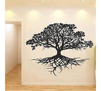 CUIXIAOQI Árbol de la vida - Vinilo adhesivo de pared para el hogar u oficina que expresa temas de naturaleza y vitalidad, adhesivo de pared blanco y negro, 55 x 70 cm