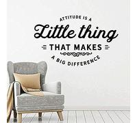 CUIXIAOQI Attitude is everything - Vinilo adhesivo de pared para oficinas o aulas para expresar una actitud positiva y un tema motivacional, adhesivo de pared blanco y negro, 70 x 42 cm