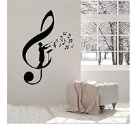 CUIXIAOQI Vinilo adhesivo de pared extraíble de color negro: conductor con notas musicales, perfecto para decoración de aula de música o estudio de grabación, creando un ambiente de inspiración