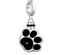 Cujiesp Abalorio de urna de perro de plata de ley 925 para cenizas, cenizas de mascotas, recuerdo para mujeres, Plata de ley, No es una piedra preciosa