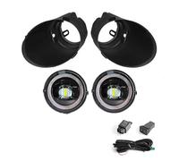 Cujjsrwp Faro Coche Faros Antiniebla LED Para Coche Tipo Angel Eyes DRL Impermeables Para Toyota Para Tundra Para Sequoia 2005 2006 2007-2015 Faros Delanteros(White Ring Fog Set)