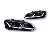 Cujjsrwp Faro Coche Para VW Para Polo 2011 2012 2013-2017 Para Vento Lámpara De Cabeza DRL Hid Bi Xenon Haz Luces Coche LED Faro Proyector Lente Faros Delanteros(Tsi Silver Line,Derecha)