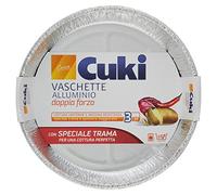 Cuki - Bandeja de aluminio de doble fuerza para horno y microondas, 8 paquetes de 3 unidades (24 unidades)