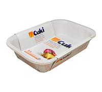 Cuki Bandejas de cartón para horno tradicional y microondas - 2/3 porciones - Rectangulares [Rc63] - 60 g