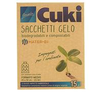Cuki Bolsas de heladas biodegradables y compostables de colchones - 23 x 32 cm - 2,5 L - 60 g, 1 paquete