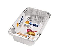 Cuki Cubetas de aluminio - Doble fuerza - 4 raciones - rectangulares [R78G] - 1 paquete de 4 unidades