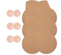 CUKIN 3 Pares Cinta Levanta Adhesiva Pecho + Pezoneras de Silicona- Sujetador Invisible Push Up Sin Tirantes para Senos Grandes | Impermeable | Beige C-D