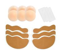 CUKIN Cinta de Pecho Push Up con 6 Unidades + 3 Pares de Almohadillas de Silicona para pezones | Sujetador Adhesivo sin Tirantes para Ropa sin Espalda | Elevación Invisible del Sujetador y Soporte EF