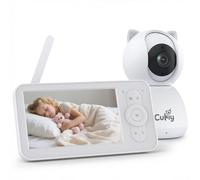 CUKIY Monitor de bebé con cámara y audio, monitor de bebé de video de 5 pulgadas sin WiFi, conexión segura FHSS, visión nocturna, conversación bidireccional, detección de llanto VOX, sensor de