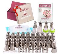 CukkiCakes Boquillas Rusas de Repostería - Set Decoración de Cupcakes y Tartas (92pcs): 65 Boquillas + 20 Mangas Pasteleras Desechables + Bolsa Silicona Reutilizable + 4 Adaptadores + Accesorios